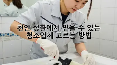 천안 성환에서 믿을 수 있는 청소업체 고르는 방법!
